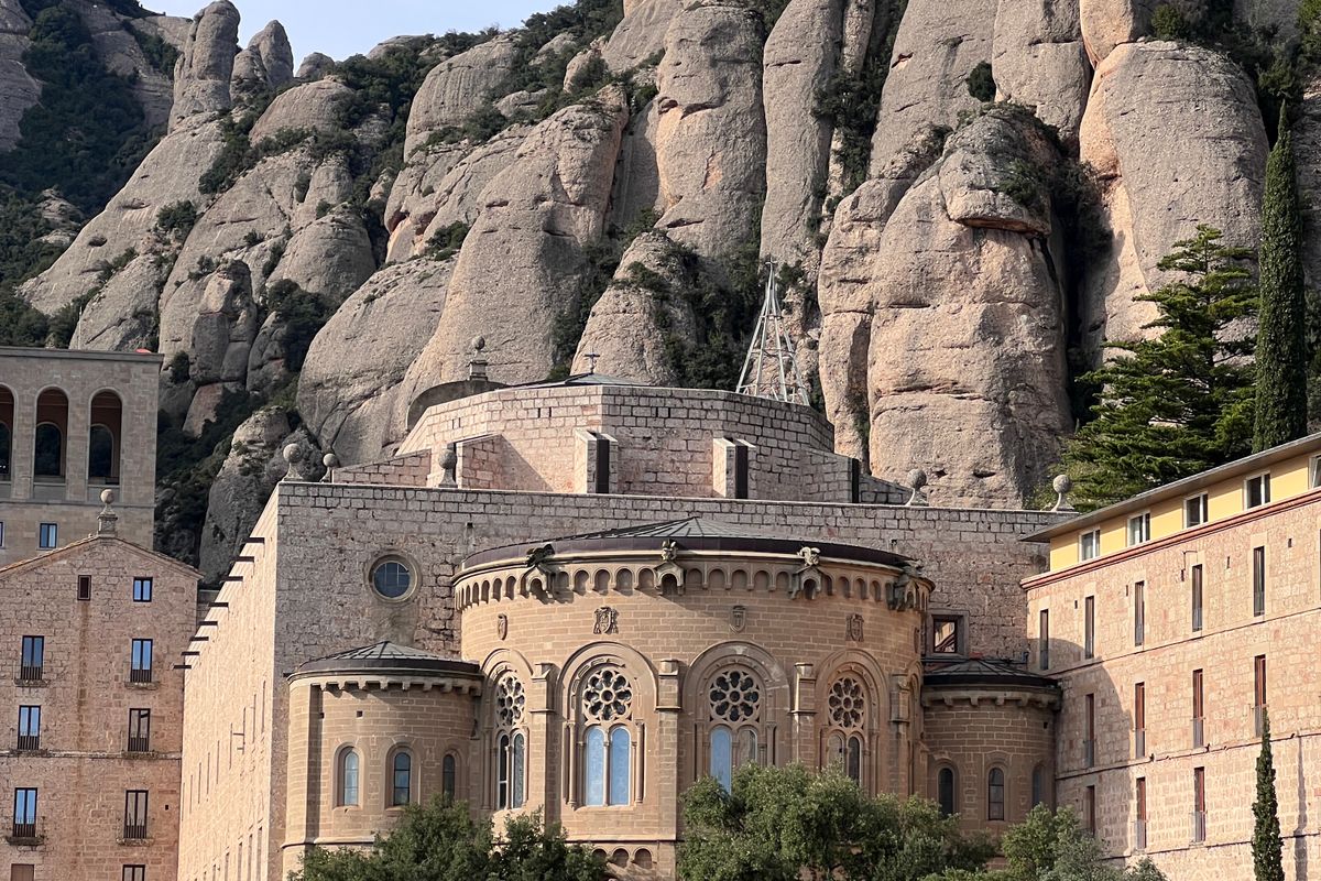The serrated peaks and monastery of Montserrat near Barcelona